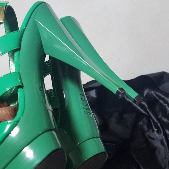 True Green Platform Open Toe Heels Size 7.5 - Picture 7 of 7